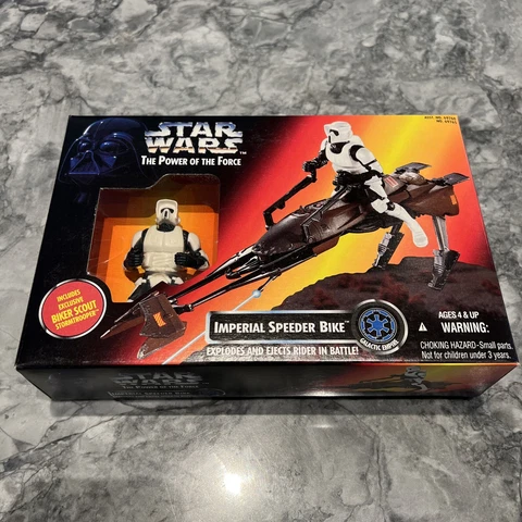 Kenner 1995 Star Wars Power Of The Force Imperial Speeder Bike wBiker Scout NIOB Cover