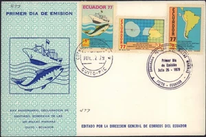 GALAPAGOS INSELN ECUADOR 1979 ANGELN FDC COVER - Bild 1 von 1
