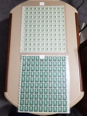 US Scott #1278 T Jefferson #1279 A Gallatin, 1c and 1 1/4c sheets of 100 each  - Image 1 of 3