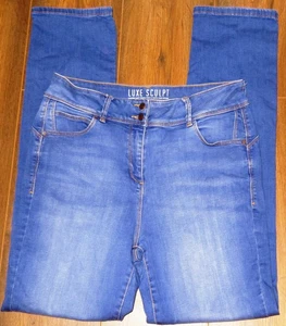 Womens🦋NEXT🦋blue stretch luxe sculpt and holds slim denim jeans size 14L - Picture 1 of 5