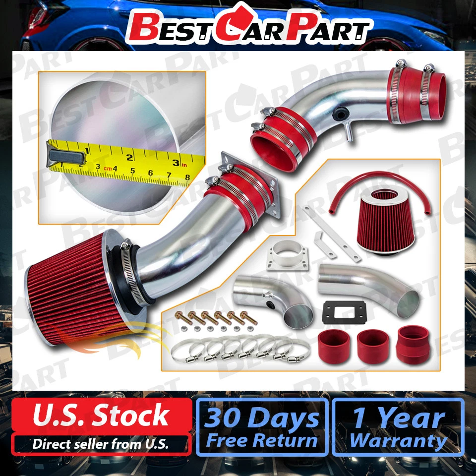 BCP ROJO 95-97 Ford Ranger Mazda B2300 2.3L L4 Ram corta admisión de aire + filtro Foto 1 de 4