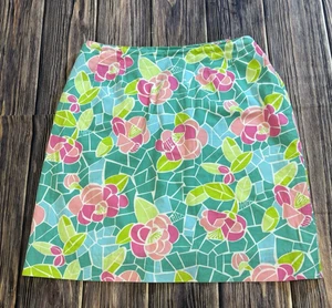 Lilly Pulitzer Womens Skort 8P Floral Mosaic Mini Skirt Multicolor Resortwea VTG - Picture 1 of 13