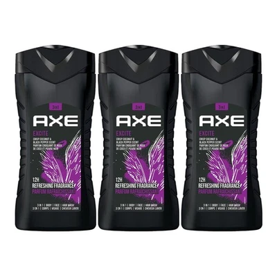 Jabón corporal Axe Excite Crisp coco y pimienta negra, 8,45 oz (paquete de 3) Foto 1 de 4