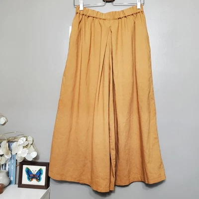 Pantalones Palazzo Mujer Talla Grande Marrón Pierna Ancha Boho Campesino Minimalista Nuevos Foto 1 de 4