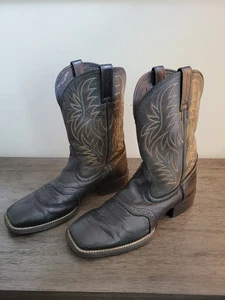 Ariat Men's 11 EE PERFORMANCE Black Sport Square Toe Western Boot 10016292 - Picture 1 of 7