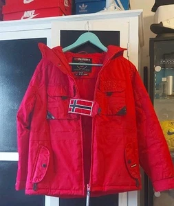 Geographical Norway Red Puffer AGE14, FITS XS MAN - See Photos For Any Marks - Picture 1 of 19