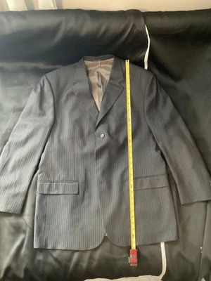 Blazer masculino Príncipe 46L cinza listrado lã 1815 feito na Itália - Imagem 1 de 4