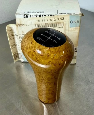 25117512153 Botão de Mudança Ponderado BMW Genuíno 5 Velocidades Madeira - NOS NLA OE E46 E36 M3 - Imagem 1 de 4