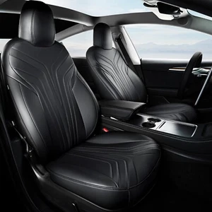 Fits Tesla Model 3 Car Seat Covers Nappa Faux Leather Seats Protector Full Set - Picture 1 of 1