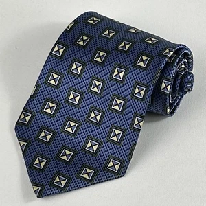 Corbata de seda estampada geográfica marrón azul verde Jhane Barnes para hombre 58 x 3,75 pulgadas - Imagen 1 de 9