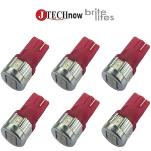 6 x T10 Red 6 SMD 3W Super Bright 194 168 2825 W5W Car LED Light Bulb - Picture 1 of 4