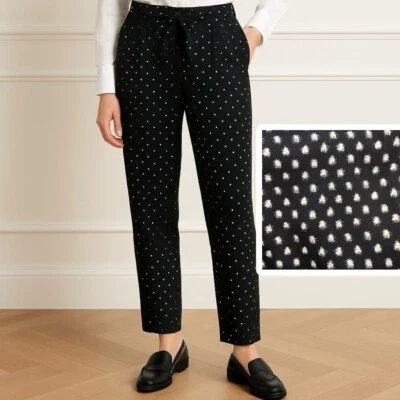 Weekend Max Mara | Pantalones de vestir lunares negros talla 10 armario cápsula de carrera (LEER) Foto 1 de 4