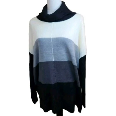 Suéter Jason Maxwell Cuello Capucha Mujer 2X Negro Blanco Colorblock Laganlook Nuevo Con Etiquetas Foto 1 de 4