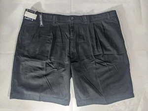 Clearance- Size 46 Big Roundtree & Yorke Casuals Chino Pleated Shorts 9"I Black - Picture 1 of 10