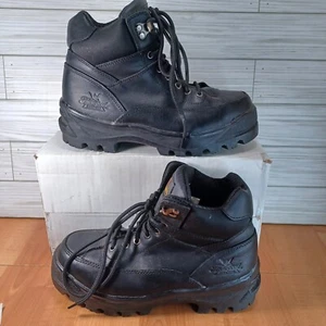 Thorogood Boots Mens 7.5M Safety Toe EH Work Mid Black Leather Tactical Combat - Picture 1 of 24