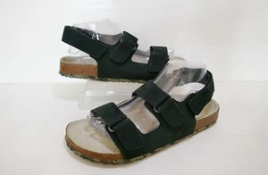 NEW MARKS+SPENCER BLACK SUEDE LEATHER CORK FOOTBED RIPTAPE SANDALS UK 6 EU39.5 - Picture 1 of 11