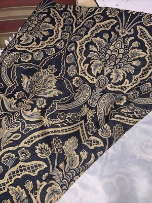 American Century Home Valance Luxury Designer  1 Single Blue/gold - Image 1 of 4