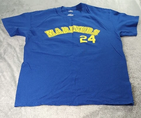 Seattle Mariners MLB Genuine Merchandise Ken Griffey Jr T-Shirt,Blue, Large, #24 Cover