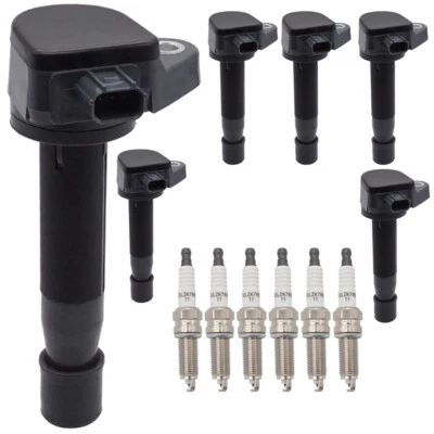 6X Ignition Coils + 6X Spark Plugs For Honda Ridgeline Pilot 3.5L 30520-R70-A01 - Image 1 of 4