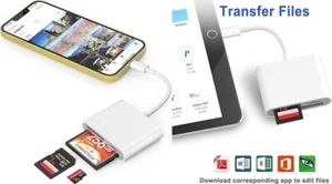 Lector de tarjetas CF SD para iPhone iPad, lector de tarjetas de memoria Compact - Picture 1 of 5