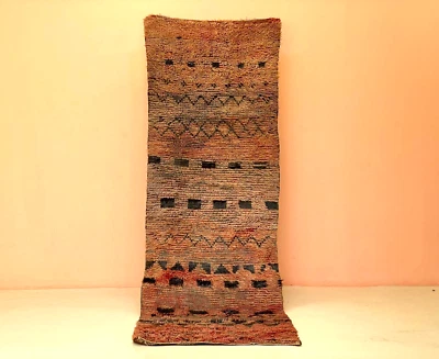 Auténtica alfombra de lavadero vintage hecha a mano para corredor alfombra de granja lavable 2,8x8 Foto 1 de 4