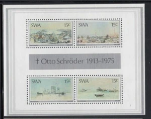 SOUTH WEST AFRICA Paintings by Otto Schröder MNH souvenir sheet - Picture 1 of 1
