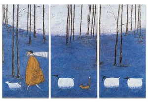 Sam Toft - Tiptoe Through the Bluebells - 150x100cm Triptych Canvas WDCT93196 - Picture 1 of 2