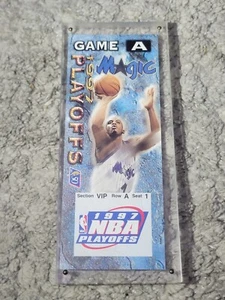 1997 NBA PLAYOFF COMMEMORATIVE TICKET VIP GAME A - PLEXI PROTECTOR ORLANDO MAGIC - Picture 1 of 2