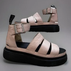 Sandali Dr. Martens Clarissa Quad Platform rosa con cinturino in pelle taglia 8 - Foto 1 di 14