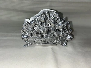 Vintage International Silver Company Roses Floral Napkin-Napkin Holder 6x4 - Picture 1 of 4