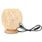 Bamboo Desk Lamp Bedside Reading Table Light Wicker Ball Led