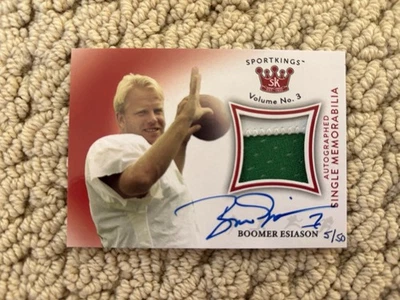 2022 Sportkings Volume 3 Boomer Esiason Game Used Patch Auto /50 New York Jets - Image 1 of 2