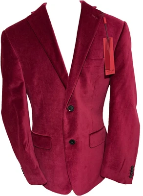 Alfani Мужская Slim-Fit сужающийся талии красный бархат бордовый Sport пальто Blazer 36с - Изображение 1 из 4