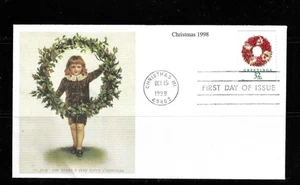 US SC # 3247 Chili Pepper Wreath - Christmas 1998 - FDC . Mystic Cachet - Picture 1 of 1