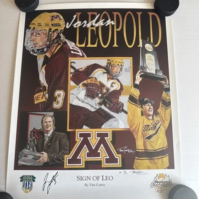 Impresión Jordan Leopold "Signo de Leo" por Tim Cortés prueba de artista 44/50 Hobey Baker Foto 1 de 4