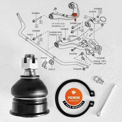 FRONT UPPER WISHBONE ARM BALL JOINT FOR NISSAN PATHFINDER R51 NAVARA D40 2004- - Image 1 of 4