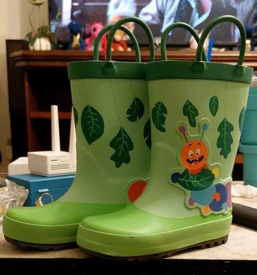 Cat & Jack Toddler Kesi Rainboots Green - Size 9, Yellow - Size 7 - Image 1 of 4
