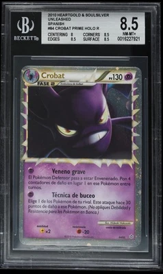 2010 HeartGold & SoulSilver Unleashed Crobat Prime BGS 8.5 Spanish #84 Holo SR - Image 1 of 2