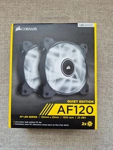 Corsair AF120 Quiet Edition 120mm 1500 RPM Fan White LED 2x Fans - Bild 1 von 4