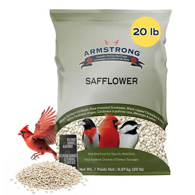 Armstrong Wild Bird Food Safflower Bird Seed, 20lbs