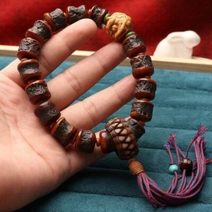 Tibetisches Yak Knochen Armband Gabala Einzelschlaufe Mala Perlen Gebet Schmuck Unisex - Bild 1 von 12