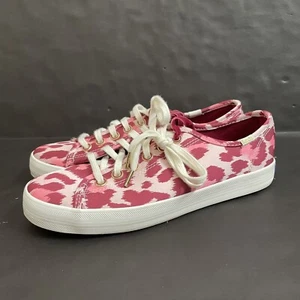 Kate Spade Keds rosa Leopardendruck Turnschuhe Gr. 8 extra Schnürsenkel EUC - Bild 1 von 15