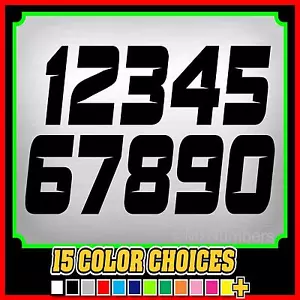 Juego de pegatinas con número de bicicleta de tierra calcomanías de placas motocross go kart ATV UTV MX coche de carreras - Imagen 1 de 3