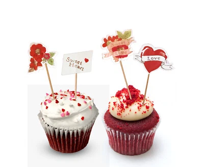 24 Peças - Topper de Cupcake Festa - Dia dos Namorados Amor Mãe Aniversário - Imagem 1 de 2