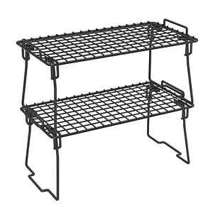 Set Of 2 Kitchen Counter Shelf Stackable Cabinet Organizer Shelves Foldable Pant - Picture 1 of 8