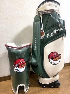 MALBON GOLF golf bag cart bag Color Green with casters Hood cover Express Ship - Picture 1 of 18