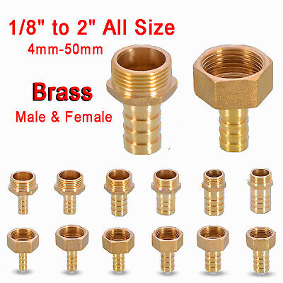 BSP Brass Male/Female Thread Fitting X Barb Hose Tail End Connector 1/8  To 2  • 79.86£