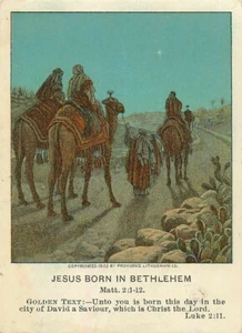 Christian Picture Lessons Jesus Born in Bethlehem Luke 2:11 1911 - Picture 1 of 2