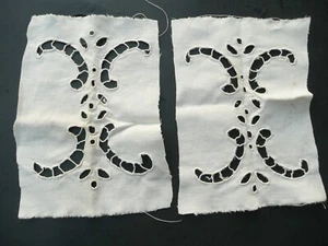 2 broderies ancienne sur lin - Imagen 1 de 4