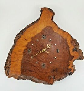 Pecan Stained Wooden Hand Made Beautiful Clock